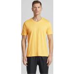 Gelbe Unifarbene Fynch Hatton V-Ausschnitt T-Shirts aus Baumwolle für Herren Größe 3 XL 