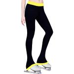 G&F Eiskunstlaufhosen Warmes Fleece Eislauf Leggings für Frauen Activewear Strumpfhosen (Color : Yellow, Size : XS)