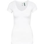 Reduzierte Weiße G-Star Base V-Ausschnitt T-Shirts aus Jersey für Damen Größe XS 