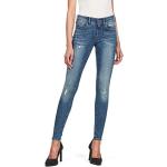 Blaue Super Skinny G-Star Lynn Skinny Jeans Faded aus Denim für Damen 