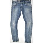 Reduzierte Blaue Vintage G-Star 3301 Slim Fit Jeans Raw aus Baumwollmischung für Herren Weite 34, Länge 34 