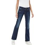 Blaue Unifarbene G-Star Midge Jeans mit Stickerei Raw mit Reißverschluss aus Baumwolle für Damen Größe L 