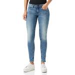 Reduzierte Blaue Vintage G-Star Midge Skinny Jeans Raw mit Reißverschluss aus Denim für Damen Weite 33 