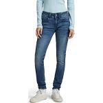 Reduzierte Blaue G-Star Lynn Skinny Jeans Raw aus Denim für Damen Größe M Weite 33 