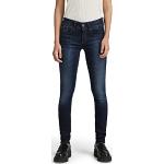 Reduzierte Blaue G-Star Lynn Skinny Jeans Raw aus Denim für Damen Größe M Weite 31 