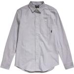 Graue Langärmelige G-Star Raw Kentkragen Hemden mit Kent-Kragen aus Baumwolle für Herren Größe XL 