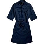 Blaue G-Star Raw Taillierte Kleider mit Knopf für Damen Größe M 