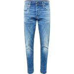 Blaue Bestickte Casual G-Star 3301 Jeans mit Stickerei Raw aus Denim für Herren Weite 31, Länge 34 