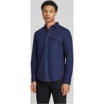 Marineblaue Unifarbene G-Star Raw Kentkragen Hemden mit Kent-Kragen aus Baumwolle für Herren Größe XL 