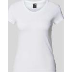 Weiße G-Star Raw V-Ausschnitt T-Shirts aus Baumwolle für Damen Größe L 