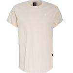 Cremefarbene Kurzärmelige G-Star Raw T-Shirts aus Baumwolle für Herren Übergrößen 