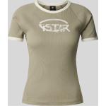 Taupefarbene G-Star Raw T-Shirts aus Baumwolle für Damen Größe XL 