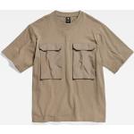 Braune Kurzärmelige G-Star Rundhals-Ausschnitt T-Shirts für Herren Größe S 