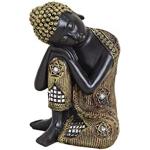 Schwarze Asiatische 17 cm Buddha Figuren aus Kunststein 
