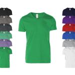 Grüne Gildan V-Ausschnitt T-Shirts aus Baumwolle für Herren Größe S 