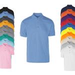 Sandfarbene Gildan Herrenpoloshirts & Herrenpolohemden mit Knopf aus Jersey Größe XL 