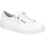 Weiße Gabor Runde Low Sneaker mit Reißverschluss in Normalweite aus Glattleder mit herausnehmbarem Fußbett für Damen Größe 40,5 