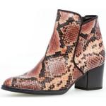 Reduzierte Rosa Gabor Runde Blockabsatz Ankle Boots & Klassische Stiefeletten mit Reißverschluss aus Leder für Damen Größe 42 
