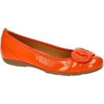 Orange Gabor Runde Damenballerinas in Normalweite aus Leder mit herausnehmbarem Fußbett Größe 40,5 