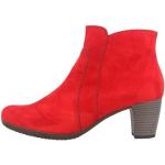 Rote Gabor Runde Blockabsatz Ankle Boots & Klassische Stiefeletten mit Reißverschluss in Normalweite aus Textil für Damen Größe 42,5 