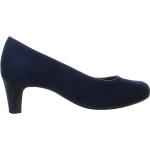 Reduzierte Blaue Elegante Gabor Runde Pfennigabsatz Damenballerinas in Normalweite aus Leder leicht Größe 40 mit Absatzhöhe 5cm bis 7cm 