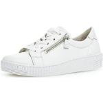 Reduzierte Weiße Gabor Low Sneaker mit Schnürsenkel in Breitweite aus Veloursleder für Damen Größe 37,5 