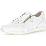 Reduzierte Weiße Gabor Low Sneaker mit Schnürsenkel in Normalweite aus Glattleder mit herausnehmbarem Fußbett für Damen Größe 40,5 
