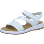 Weiße Gabor Comfort Sandalen mit Klettverschluss in Normalweite aus Glattleder Größe 40 