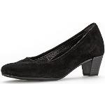 Schwarze Elegante Gabor Comfort High Heels & Stiletto-Pumps in Breitweite aus Veloursleder für Damen Größe 40 mit Absatzhöhe bis 3cm 