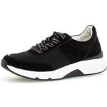 Reduzierte Schwarze Gabor Comfort Low Sneaker mit Schnürsenkel aus Textil für Damen Größe 37,5 mit Absatzhöhe bis 3cm 
