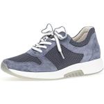 Blaue Gabor Comfort Low Sneaker mit Schnürsenkel aus Textil für Damen Größe 38 mit Absatzhöhe bis 3cm 