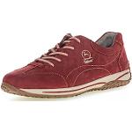 Rote Gabor Comfort Low Sneaker mit Schnürsenkel in Breitweite aus Veloursleder für Damen Größe 38 mit Absatzhöhe bis 3cm 