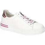 Weiße Gabor Comfort Runde Low Sneaker in Normalweite aus Glattleder mit herausnehmbarem Fußbett für Damen 