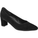 Schwarze Gabor Comfort Spitze Damenpumps in Normalweite aus Veloursleder mit herausnehmbarem Fußbett mit Absatzhöhe 5cm bis 7cm 