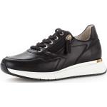Schwarze Gabor Comfort Low Sneaker mit Reißverschluss aus Leder für Damen Größe 35 