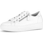 Weiße Gabor Comfort Low Sneaker mit Reißverschluss aus Leder für Damen Größe 41 