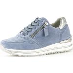 Blaue Gabor Comfort Low Sneaker mit Reißverschluss aus Leder für Damen Größe 40,5 