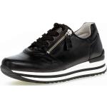 Schwarze Gabor Comfort Low Sneaker mit Reißverschluss aus Leder für Damen Größe 38,5 