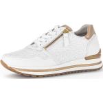Weiße Gabor Comfort Low Sneaker mit Reißverschluss aus Leder für Damen Größe 39 