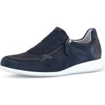 Blaue Gabor Comfort Low Sneaker mit Reißverschluss aus Leder für Damen Größe 43 