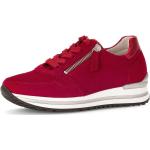 Rote Gabor Comfort Low Sneaker mit Reißverschluss aus Veloursleder für Damen Größe 37,5 