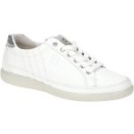 Weiße Gabor Comfort Runde Low Sneaker in Normalweite aus Glattleder mit herausnehmbarem Fußbett für Damen 