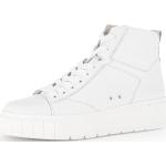 Reduzierte Weiße Gabor Comfort High Top Sneaker & Sneaker Boots mit Reißverschluss aus Glattleder für Damen mit Absatzhöhe 3cm bis 5cm 