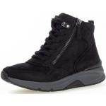 Schwarze Gabor Comfort High Top Sneaker & Sneaker Boots mit Reißverschluss in Normalweite aus Veloursleder für Damen Größe 38 mit Absatzhöhe bis 3cm 