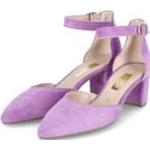 Violette Gabor Damenspangenpumps mit Riemchen aus Veloursleder leicht mit Absatzhöhe 5cm bis 7cm 