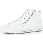 Weiße Gabor High Top Sneaker & Sneaker Boots mit Reißverschluss aus Glattleder mit herausnehmbarem Fußbett für Damen Größe 40,5 