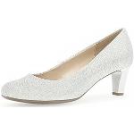 Reduzierte Silberne Elegante Gabor High Heels & Stiletto-Pumps in Normalweite aus Glattleder für Damen Größe 37,5 