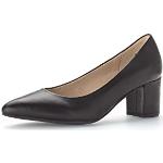 Schwarze Lack-Optik Gabor High Heels & Stiletto-Pumps in Breitweite aus Glattleder für Damen Größe 42 