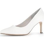 Weiße Gabor Pfennigabsatz High Heels & Stiletto-Pumps in Breitweite aus Glattleder für Damen Größe 39 