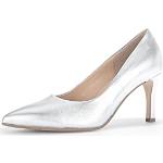 Reduzierte Silberne Gabor High Heels & Stiletto-Pumps in Breitweite aus Glattleder für Damen Größe 35 